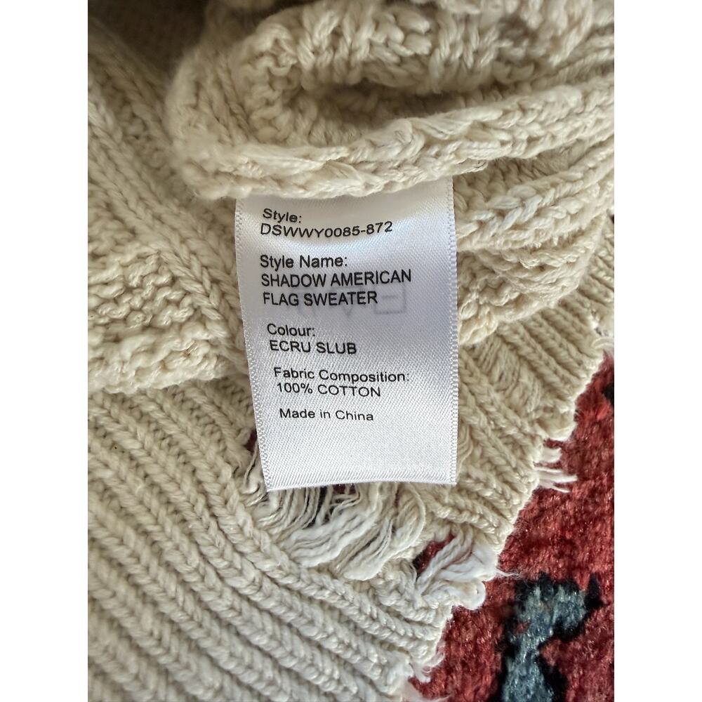 NWT Denimist Shadow $475 American Flag Sweater Women's S Ecru Slub Montauk - Picture 5 of 10